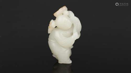 : hetian jade lad in delight with the skin4 cm long 2 cm hig...