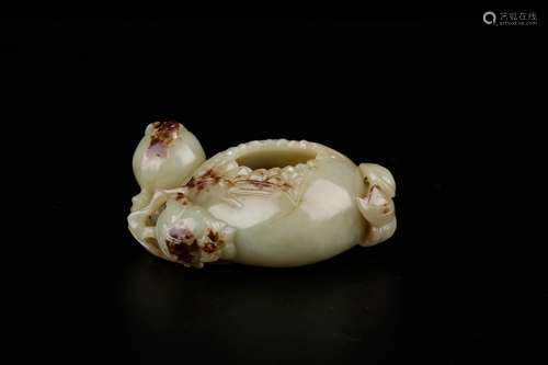 , hotan jade pomegranates water jarSize: 5.5 13 cm wide high...