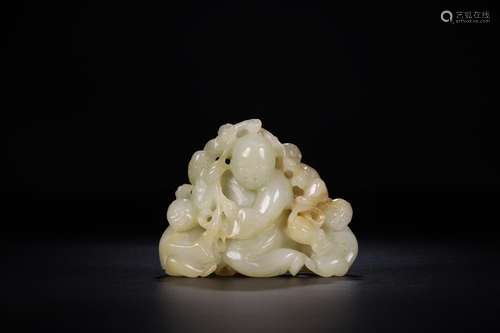 , hotan jade many children blessed the ladSize: 10.6 x3.9 x8...