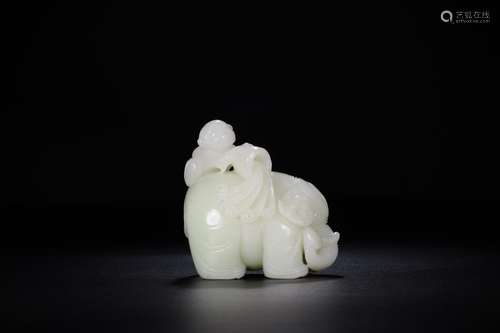 As furnishing articles, hotan jade the boy playSize: 8.8 x6....