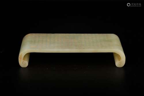 , "" hetian jade prose ink bedSize: 21 * 9.5 * 4 c...