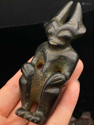 China Amulet Pendant Sun god Meteorite Hand carved Hongshan ...