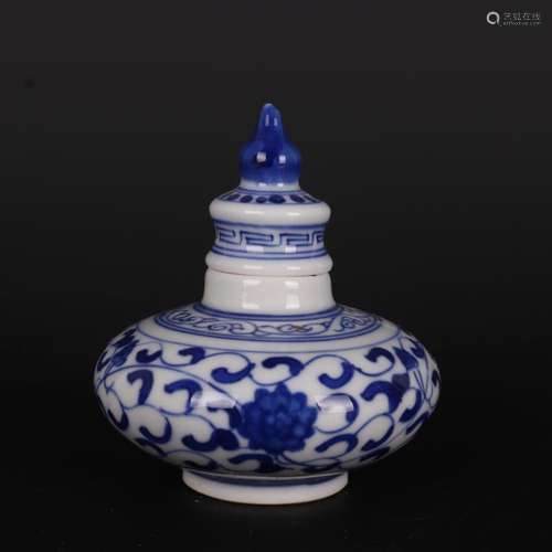 Chinese Blue and White Porcelain Jar Qing Qianlong Lotus Pat...