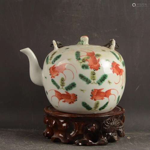 Chinese Famille Rose Porcelain Qing Tongzhi Goldfish Pattern...