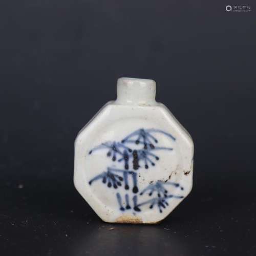 Chinese Blue and White Porcelain Qing Kangxi Bamboo Pattern ...