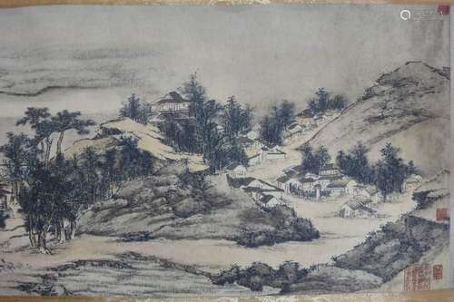 Very Long Old Chinese Scroll Hand Painting "MoChou"...