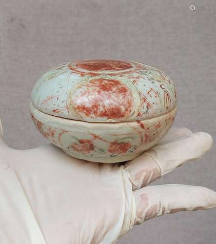 Antique Chinese Red Green Late Ming Dynasty Porcelain Cover ...