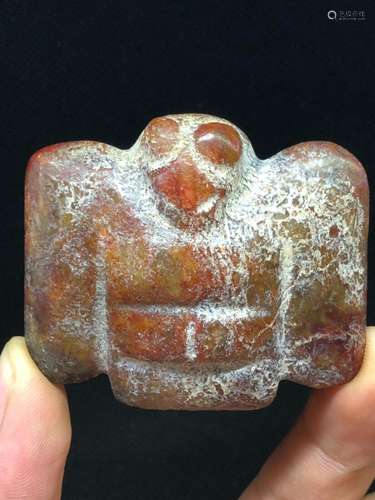 1.93'' Chinese Hongshan Culture Old Jade Carving Pri...