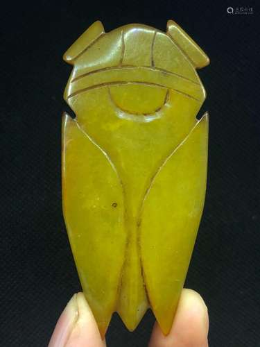 2.79'' China Hongshan Culture Old Jade Carved Animal...