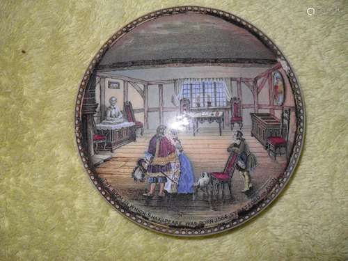 Antique Prattware Pot Lid The Room in Which Shakespeare was ...