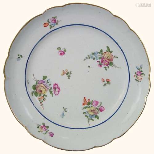 Clignancourt Old Paris Plate Decorated with Flowers c.1780.