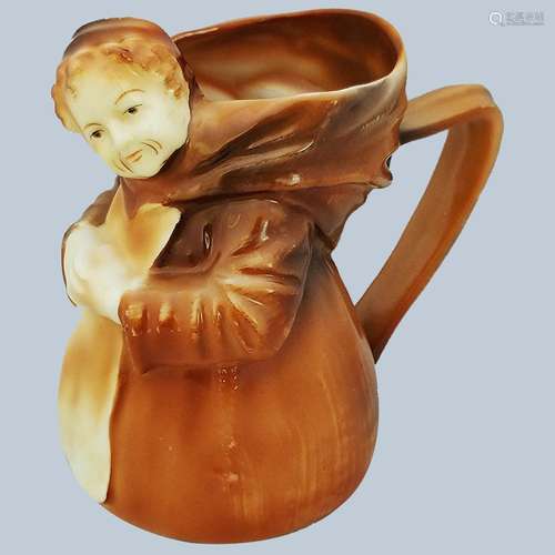 Charming Royal Bayreuth Vintage 1900 Hand Painted "Monk...