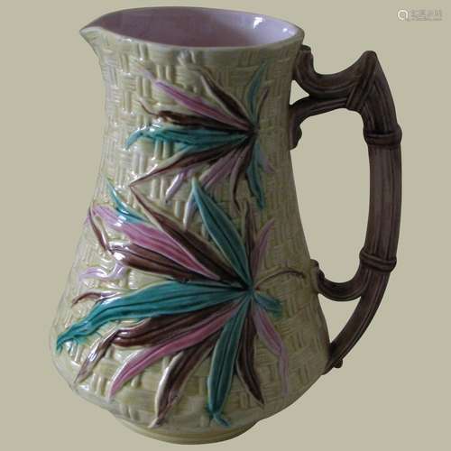 English Majolica 19th Century Cider Jug or Pitcher