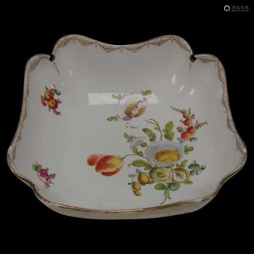 Antique Meissen German Porcelain LARGE Hand Painted Bowl 19c