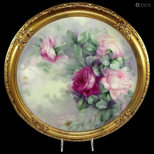 16" Framed Antique Limoges France Charger Hand Painted ...