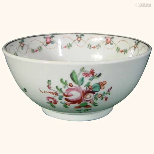 New Hall English Hard Paste Porcelain Bowl from a Tea Set in...