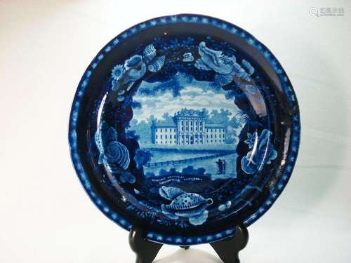 Staffordshire Blue Printed Plate, Marine Hospital, 1820'...