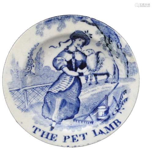 THE PET LAMB c1820 Staffordshire Miniature Pearlware Toy Pla...