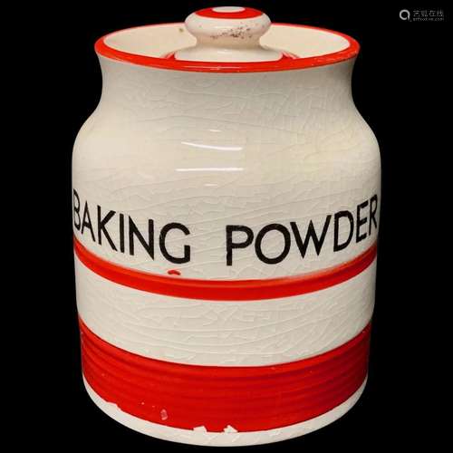 Cornishware Banded Kleen Kitchen Storage Jar ~ BAKING POWDER...