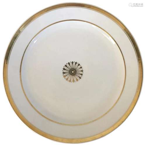 Large French Empire Paris Porcelain Round Platter or Charger...