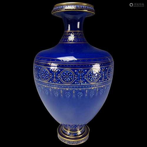 Antique Sevres Porcelain Artist Signed Dated 14" Vase c...