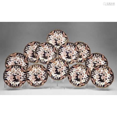 Set of 12  Royal Crown Derby King's Pattern Luncheon Pla...