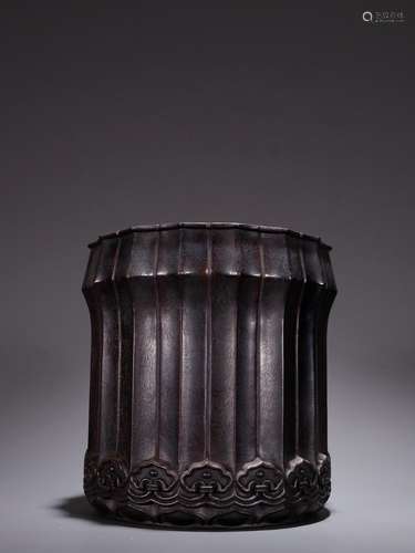 Brush pot, rosewood ruyi ling flowersSpecification: high 18 ...