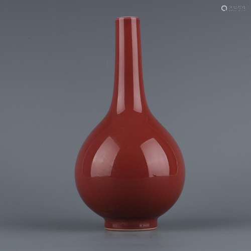 Ji red glaze from gall bladder size: height 20.8 ㎝ ㎝ belly s...