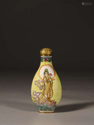 , copper foetus enamel guanyin snuff bottlesSpecification: l...