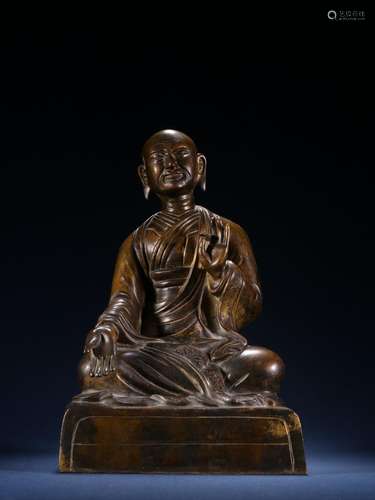 The old copper guru Buddha statues.Specification: high 24.5 ...