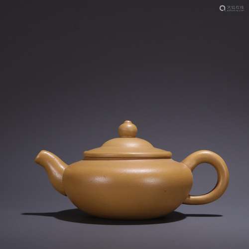 Old, purple clay teapotsSpecification: high 7.5 wide 15 thic...