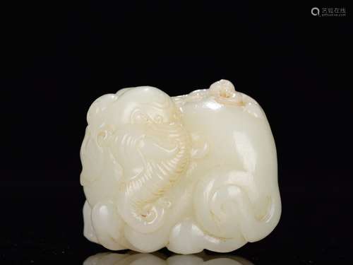 Hetian jade "seal hou worship phase" furnishing ar...