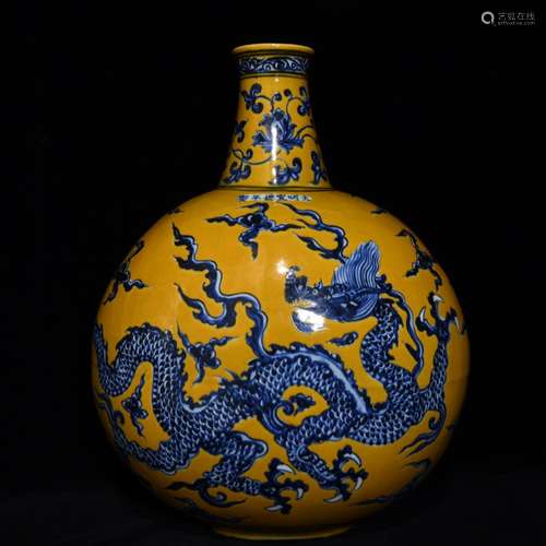 And yellow blue and white dragon flat bottles of 44 x35