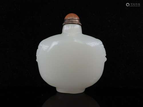 Rare Hand-made Jade Imitation Artware Chinese Peking Glass S...