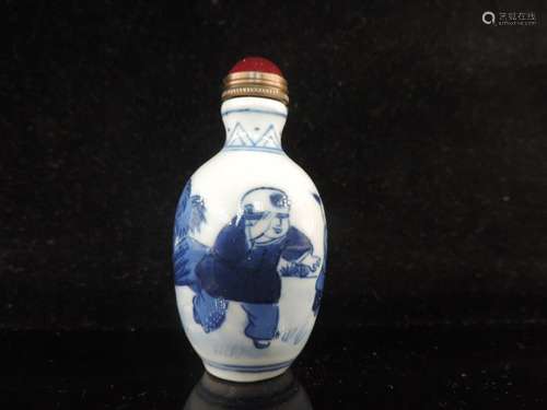 Rare Pastel-porcelain Figure Partten Chinese Snuff Bottlle