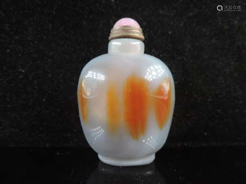 Rare Hand-carved Vintage Nature Agate Snuff Bottle