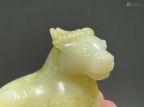 Chinese Han Dy Style Old Jade Carved Cattle Design "Ba ...