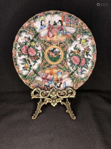 A Chinese Canton Famille Rose Plate