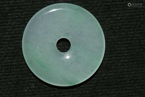 Jade051 Estate icy jade bi pendant 38MM in diameter.  Weight...