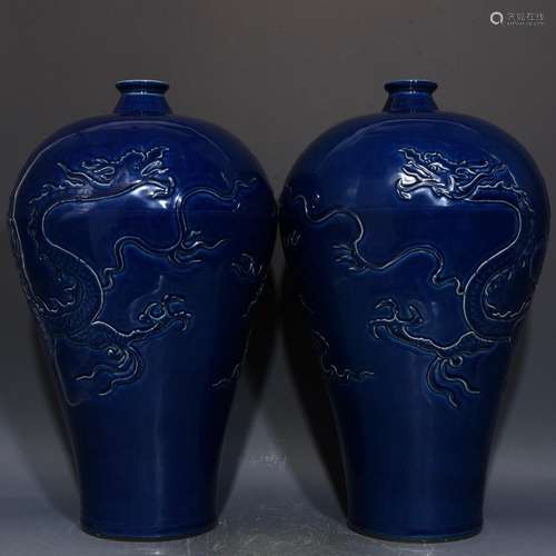 The blue dragon plum bottle 44.5 x26 reliefs