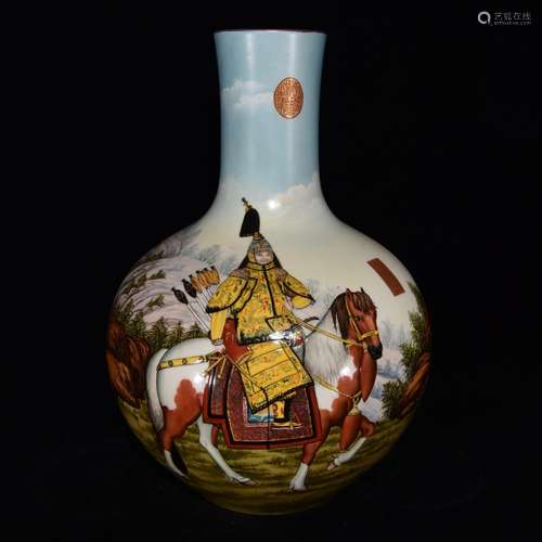 Colored enamel "the emperor parade" grain tree, 48...