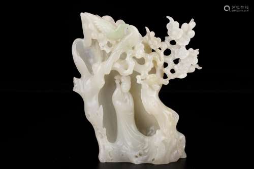 , hotan white jade flower lady furnishing articlesSize: 15 *...