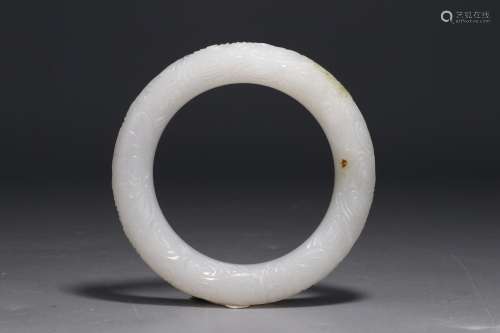 : hetian jade moire bracelet8.5 ㎝ diameter, diameter 5.7 ㎝, ...