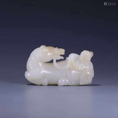 Horse: hetian jade Hu Renxun furnishing articlesSize: 8.3 cm...