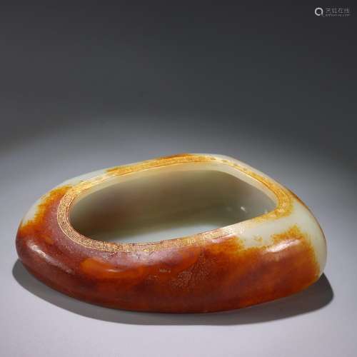 : hetian jade grain colour washed backSize: 14.6 cm long, 8....