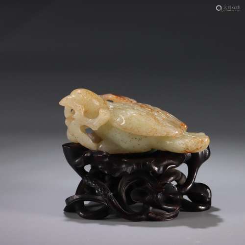 The magpies carvings: hetian jade "prosperity"Size...