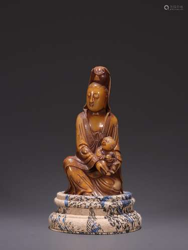 · field-yellow stone Zi guanyin statuesSpecification: high w...