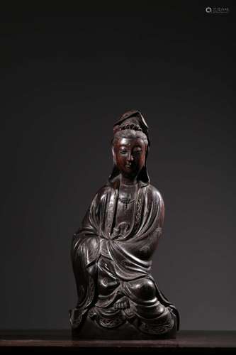 Lobular rosewood silver-inlaid comfortable guanyin caveSize:...