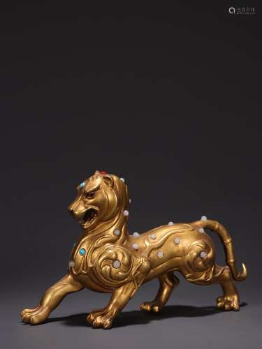 , copper inlay stone lion furnishing articlesSpecification: ...