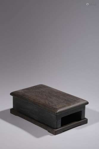 Carved poems she inkstand (annatto and cover)Ink stone size:...